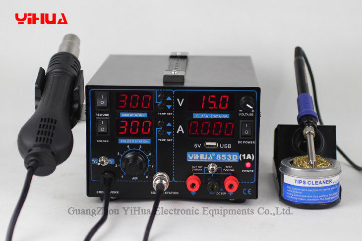 La station de soudure à air chaud YIHUA 853D 1A 4 LED USB 4 Digital précisent l'affichage